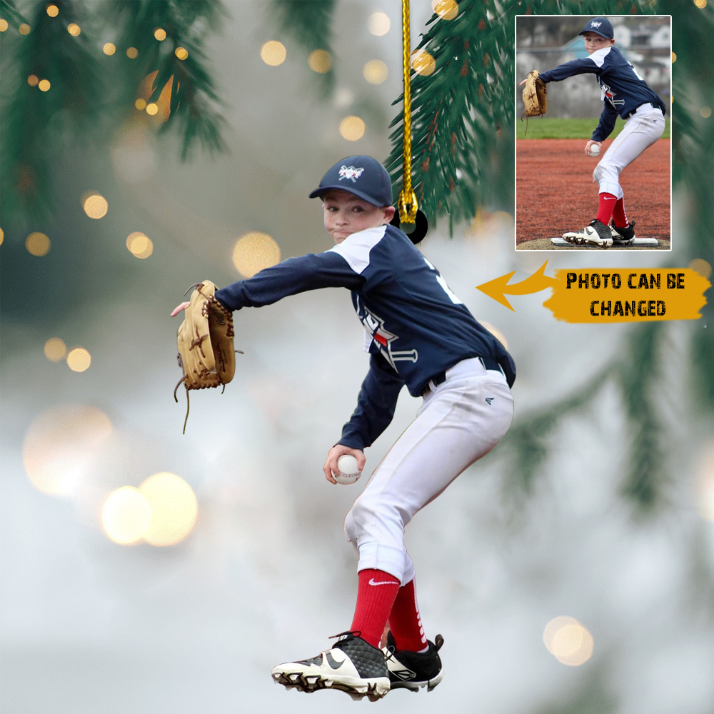 MLB Baseball Personalized Photo Ornament, Dodgers™ - Personalized