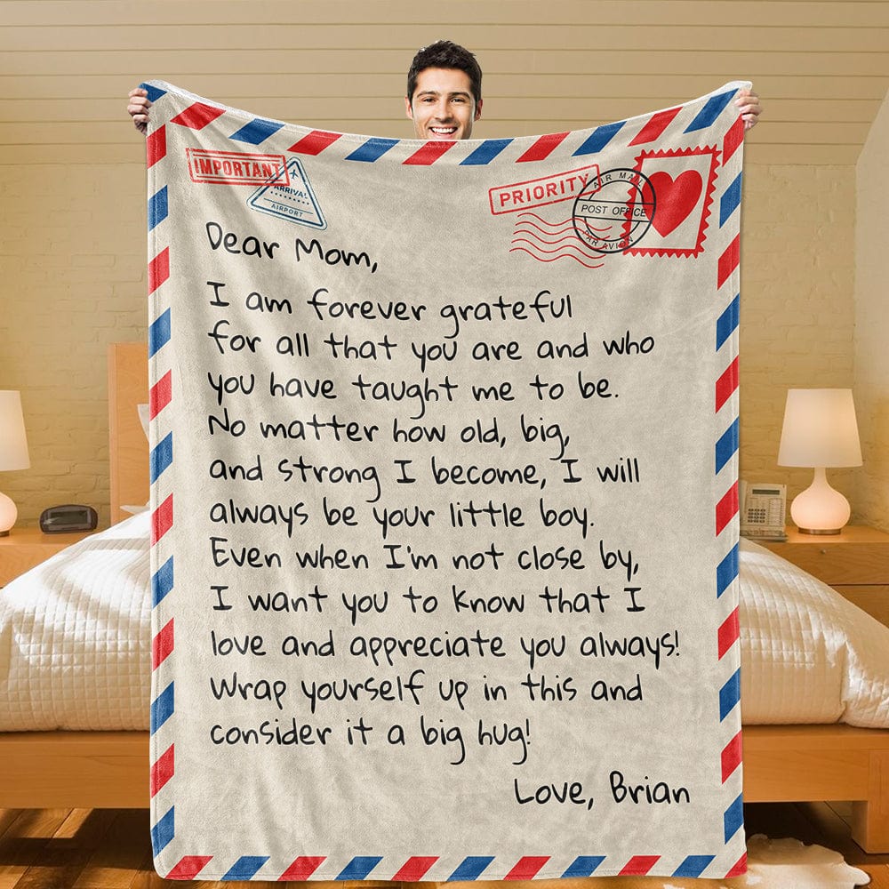 Personalized to My Mom Blanket - to My Mom Letter Blanket - Love Letter to  Mom from Son - Meaning Gift Birthday Mothers Day Christmas - Fleece Throw