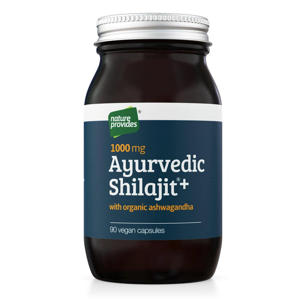 Shilajit Ayurvedic + Rădăcină organică de Ashwagandha 90 capsule vegane