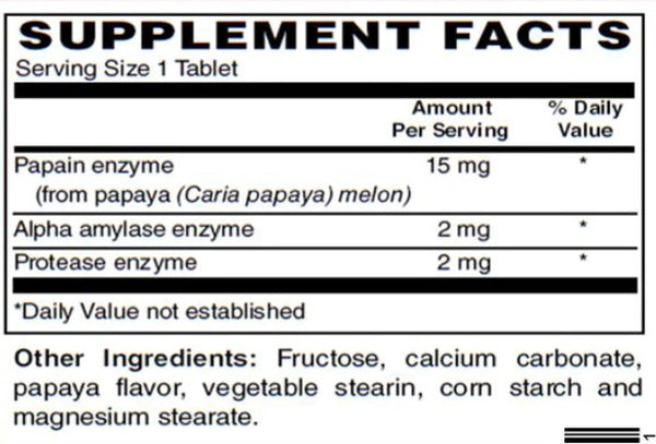 Kauwbaar spijsverteringsenzym 180 tabletten