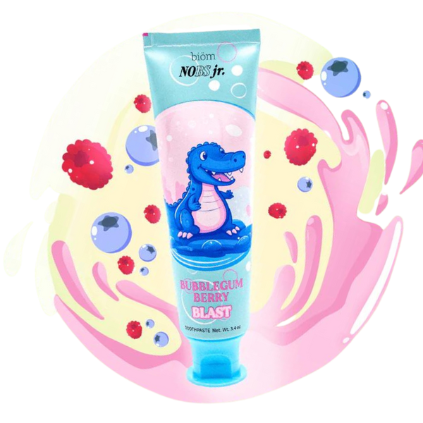 NoBS Jr. Dentifricio per bambini 3,4 once - Berry Bubblegum Blast