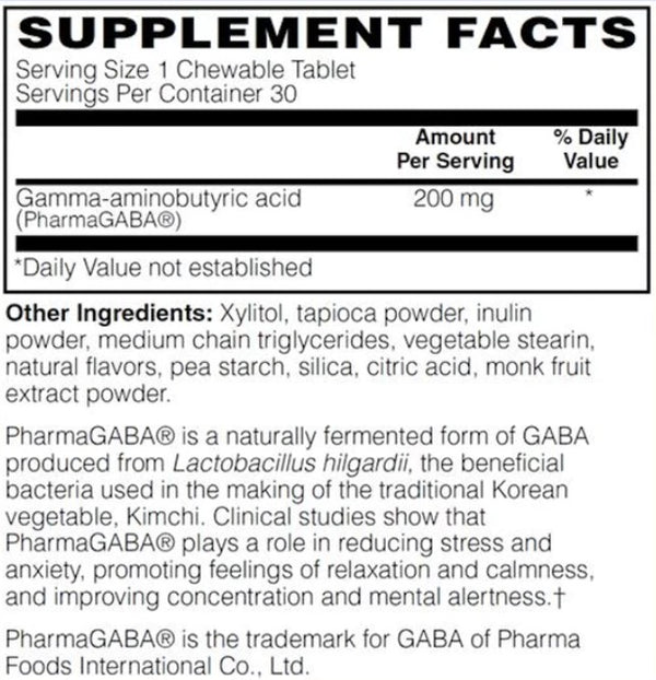 *90% KORTING Vervaldatum 1 december 2023* Kauwbare GABA 30 kauwtabletten