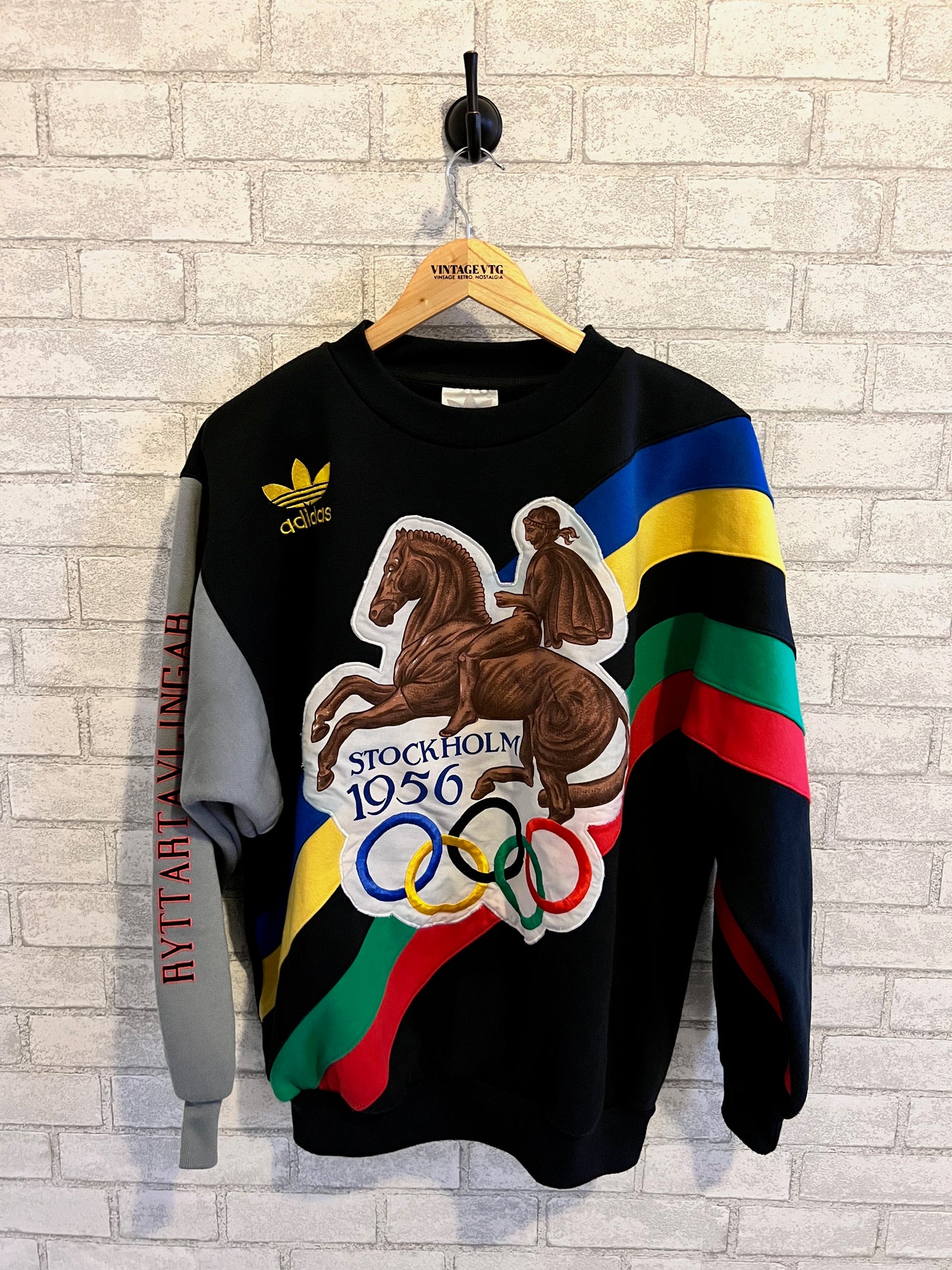 Rare 80s Adidas trefoil Stockholm 1956 Olympics sweatshirt – Vintage VTG