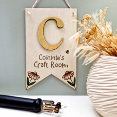 ConnieFlower Art Pyrography Wooden Flag Workshop The Creative Craft Show