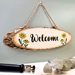 ConnieFlower Art Pyrography Welcome Sign Workshop The Creative Craft Show