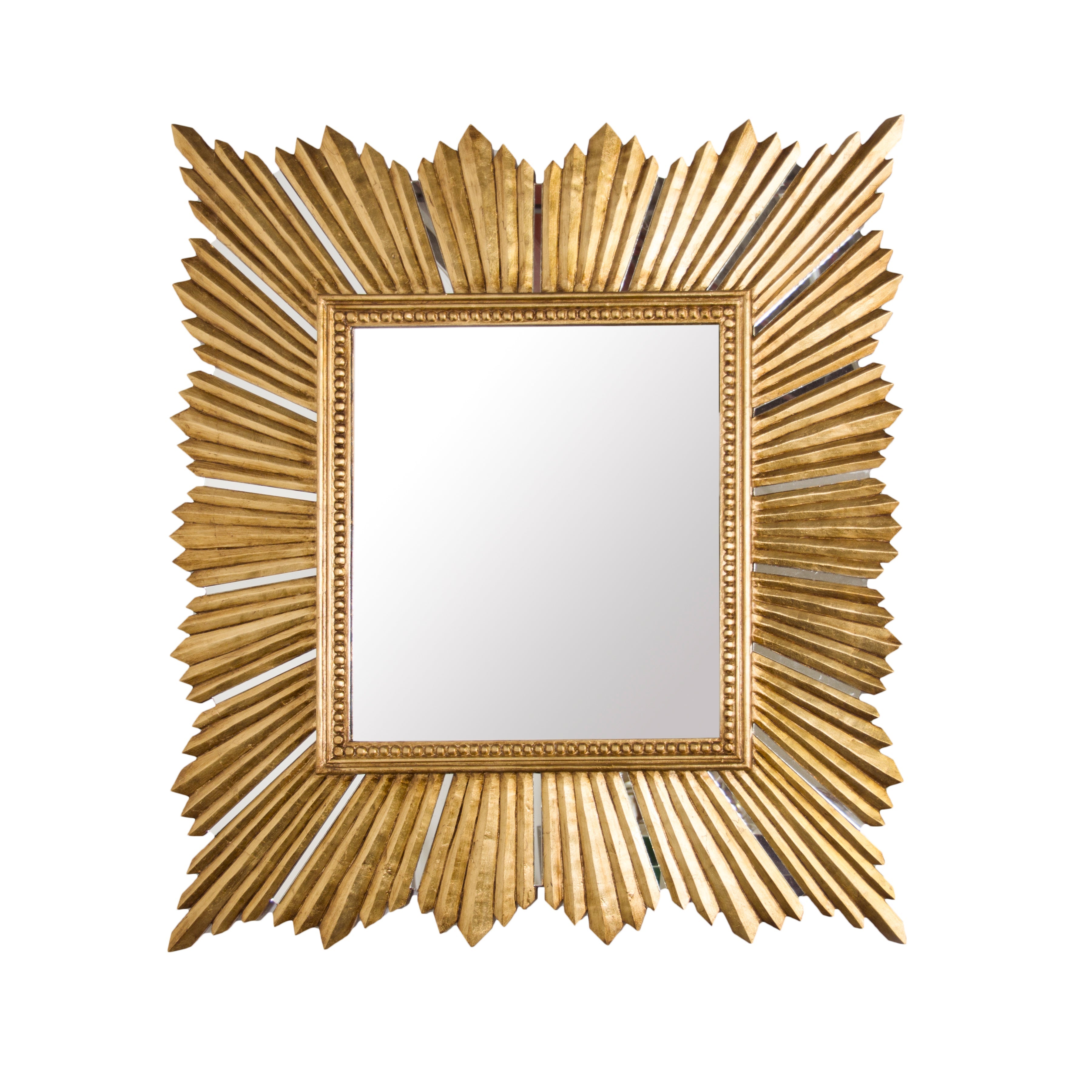Gold Leafed Extra Large Square Mirror