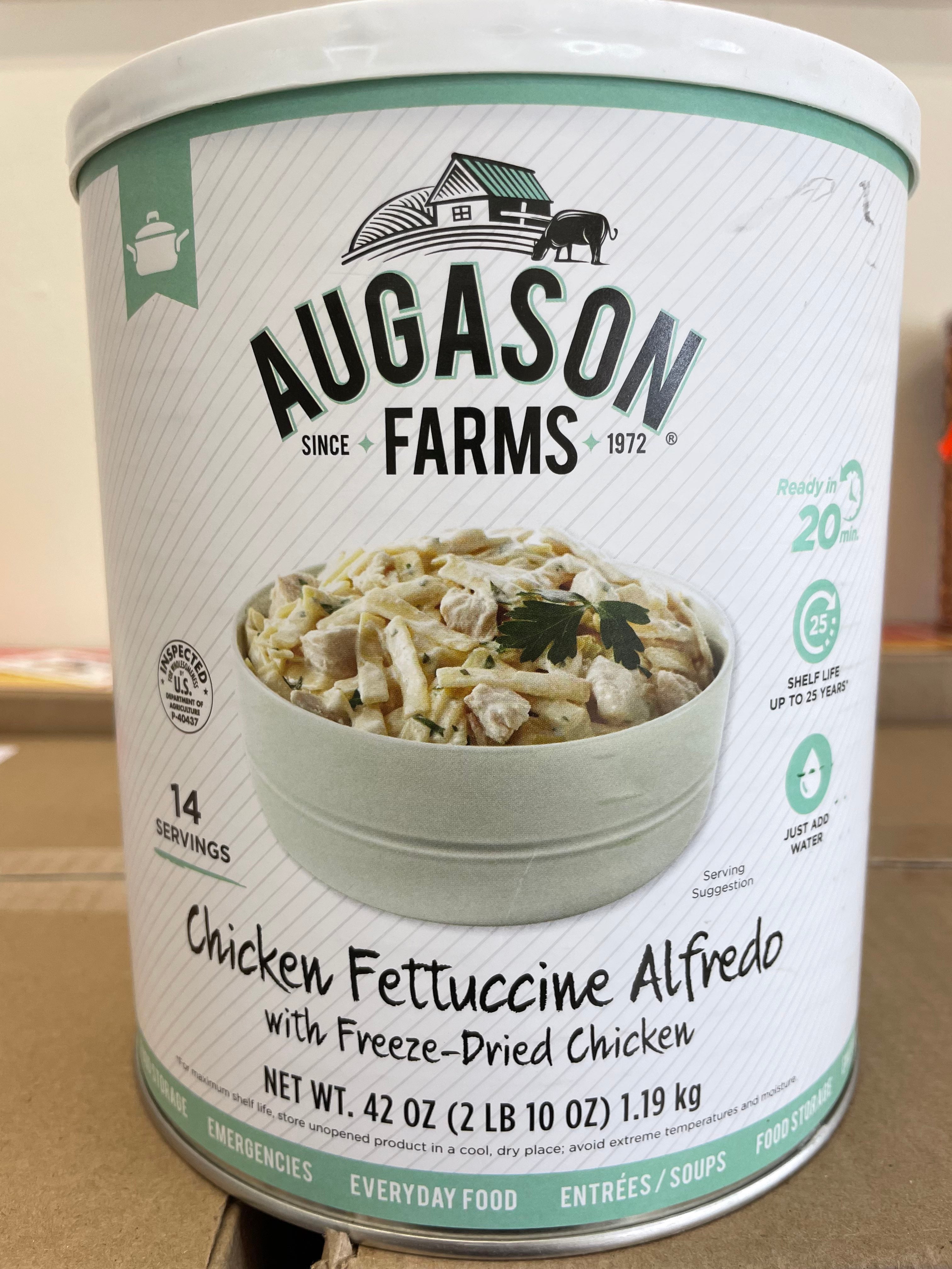 Freeze Dried Chicken Fettuccine Alfredo Kit AUGASON FARMS 2 LBS 10 OZ