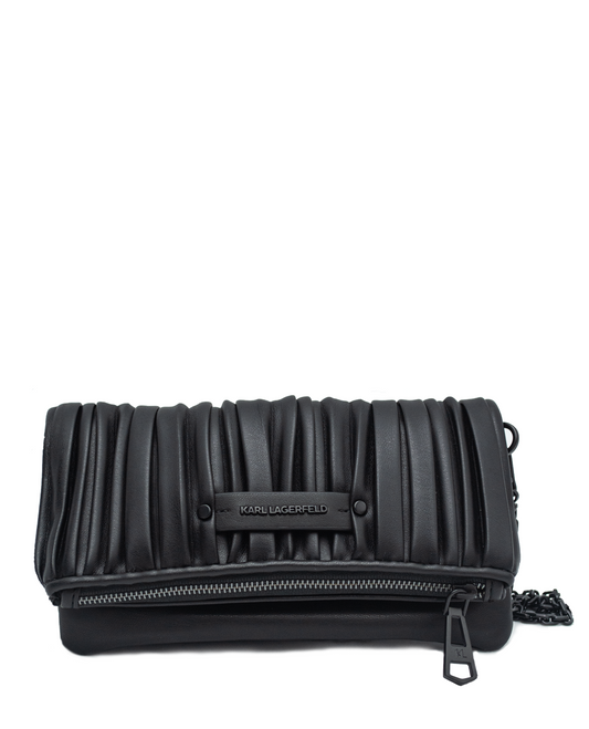 KARL LAGERFELD A/KUSHION POCHETTE ON CHAIN-BLK