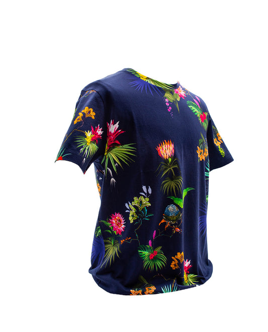 ETRO BLUE FLORAL PRINT T-SHIRT