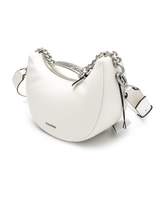 KARL LAGERFELD K/ID MD HALF MOON BAG-WHITE