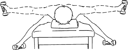 An image of a man doing prone horizontal abduction.
