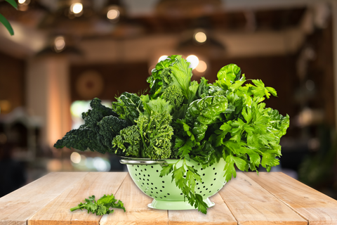 An image of collared greens in a bowl, one of the high fiber foods available.