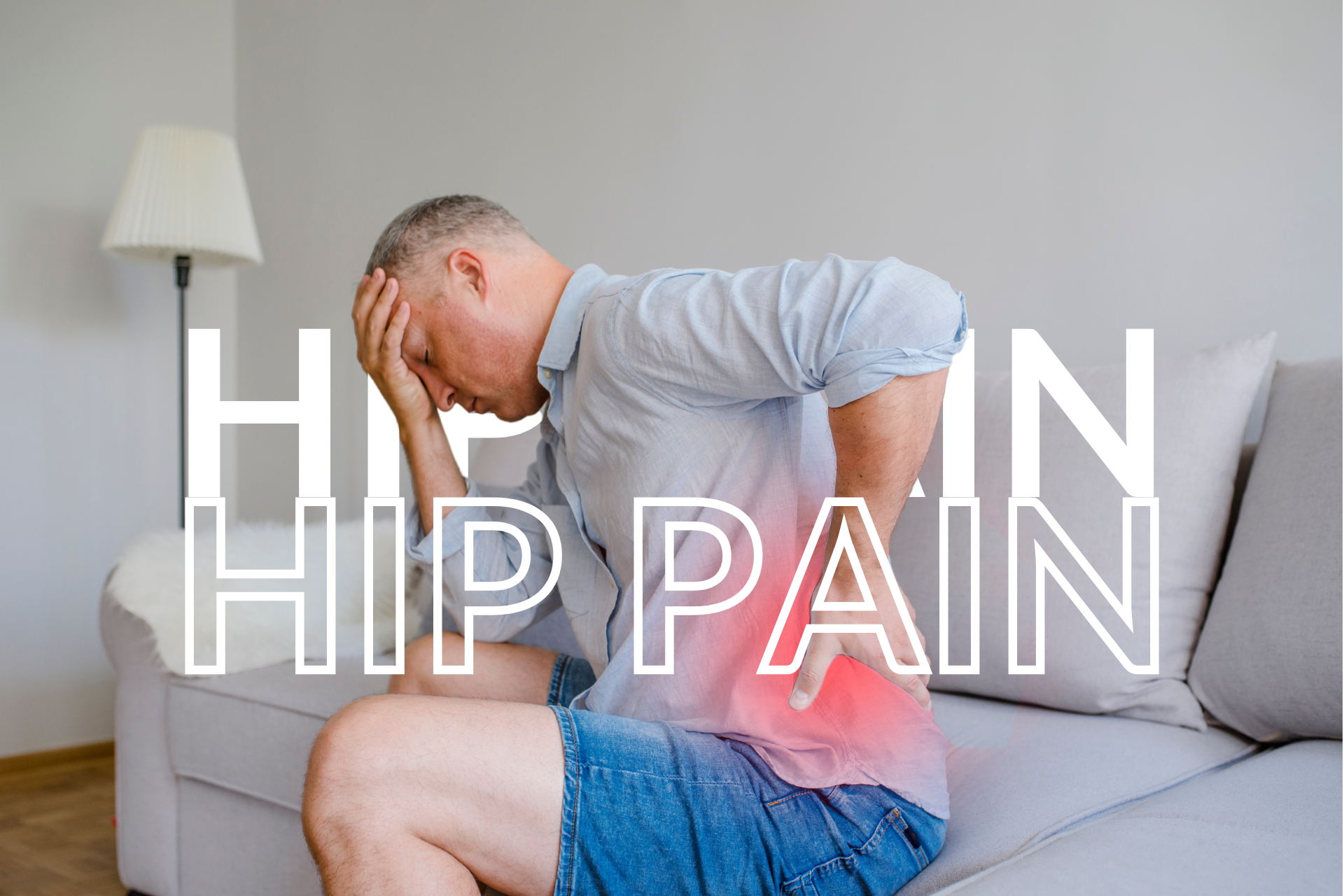 A man experiencing intense hip pain.