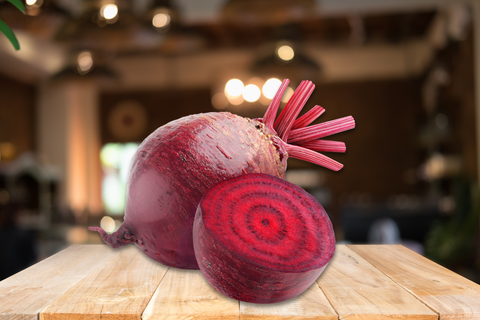 An image of a beetroot, one of the high fiber foods available, set on the table.