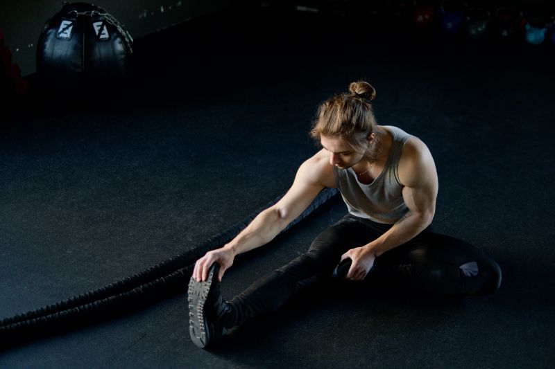 Woman stretching before crossfit
