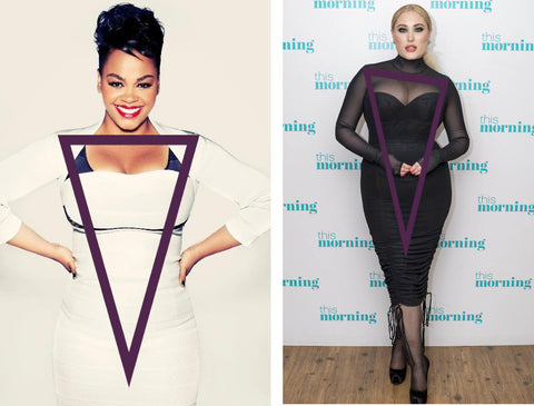 rules for inverted triangle body shape dress design