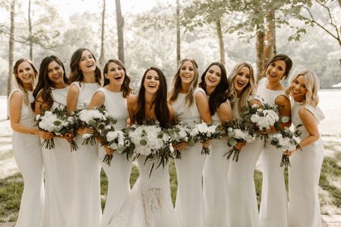 Crepe bridesmaid dresses