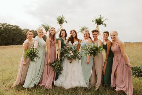 Blush pink colour, neutrals and sage green
