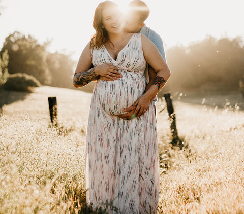 white striped wedding guest dress