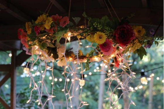 rustic wedding green chandelier