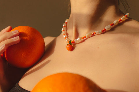 Burnt orange bridal jewellery