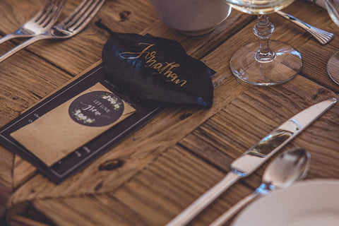 Burnt orange place cards