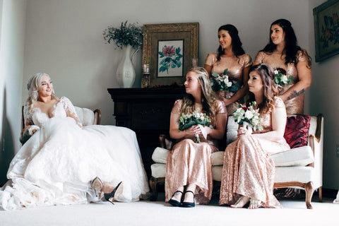Bridesmaids and brides work together on a budget for bridesmaid dresses
