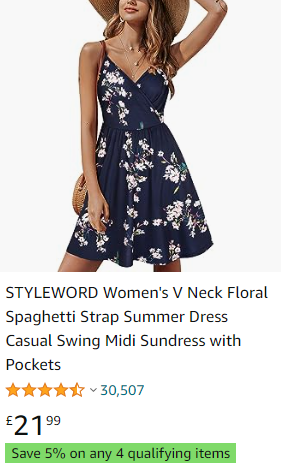 Styleword V neck floral spaghetti strap midi dress