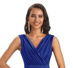 V-neck satin dress