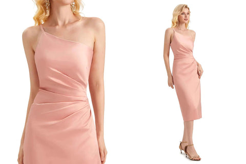 Pearl pink summer bridesmaid dress details