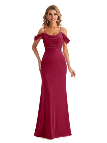 Burgundy velvet holiday prom dress