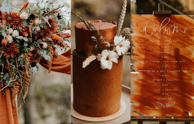 the fusion of natural scenery and vintage colors in the rustic wedding