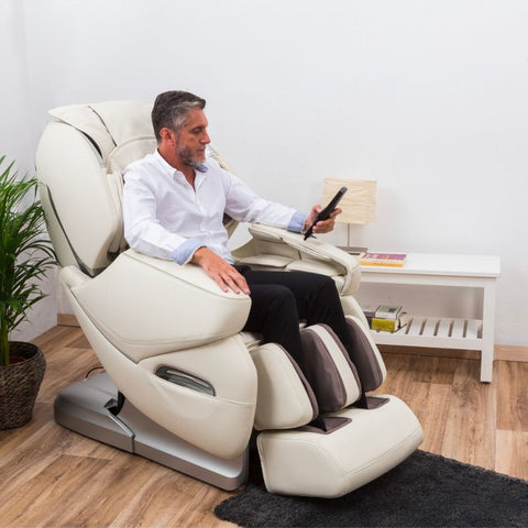 a man using a massage chair