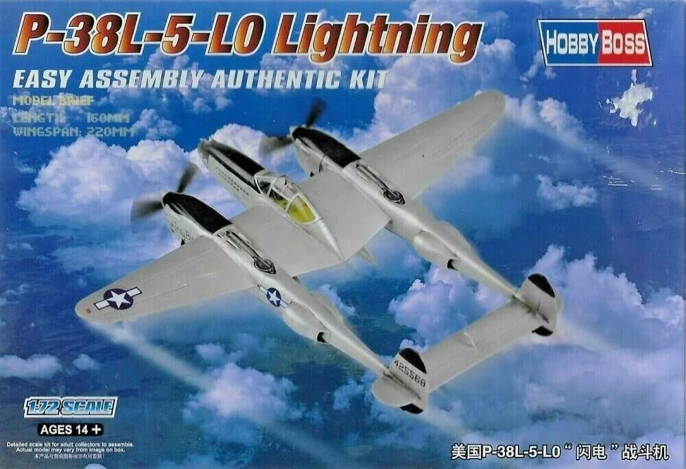 P-38L-5-L0 Lightning - Easy Assembly Authentic Kit - HOBBY BOSS 1/72