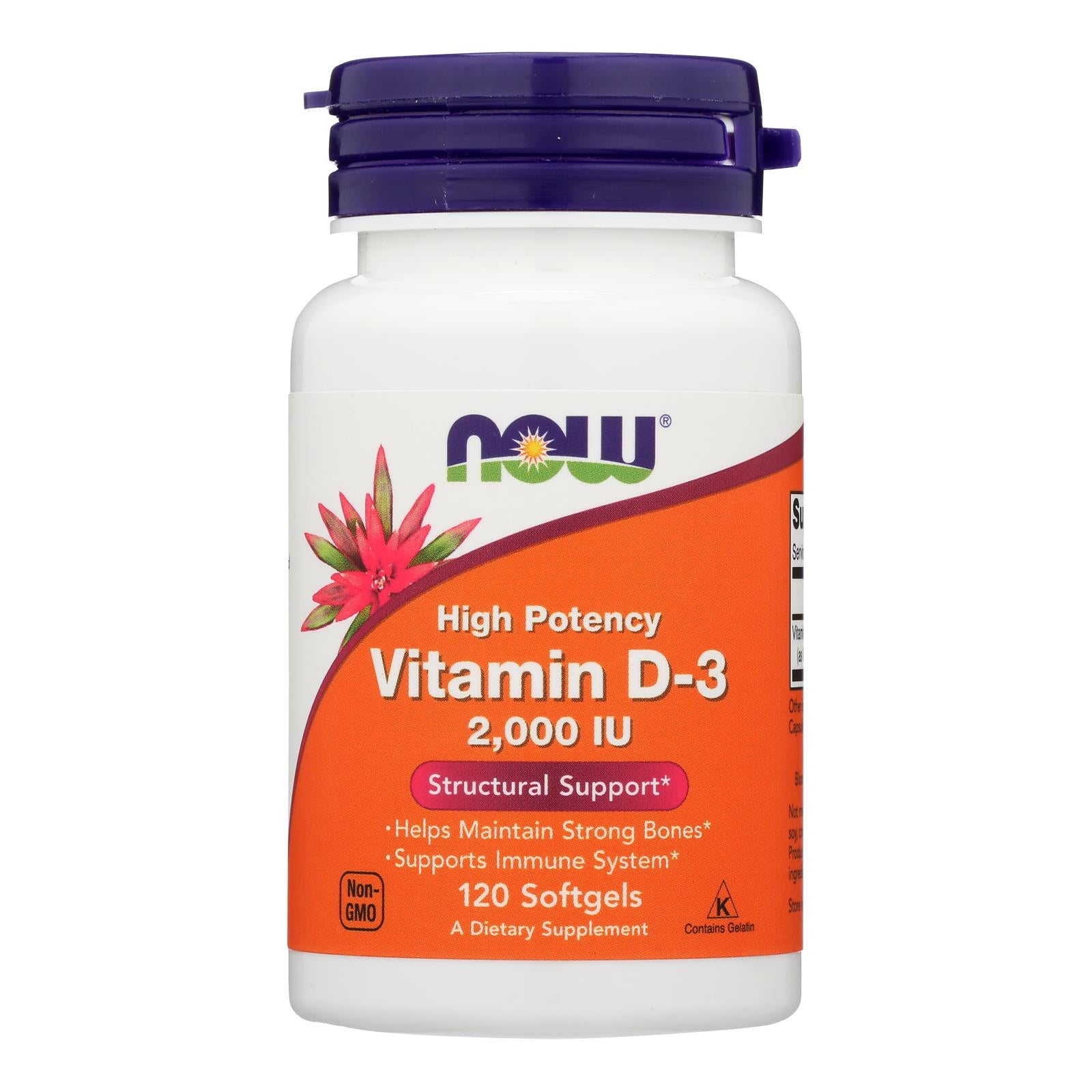 Now Foods - Vitamin D-3 2000iu - 1 Each-120  Sgel
