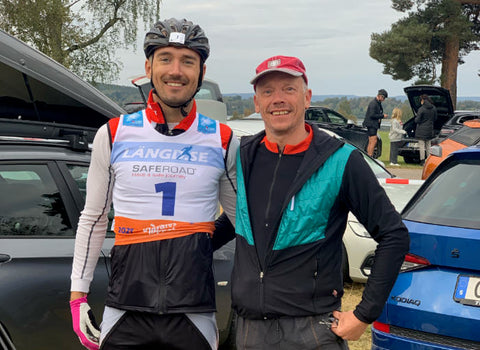 Andreas Nygaard und Stefan Eich auf Skiroller in Schweden