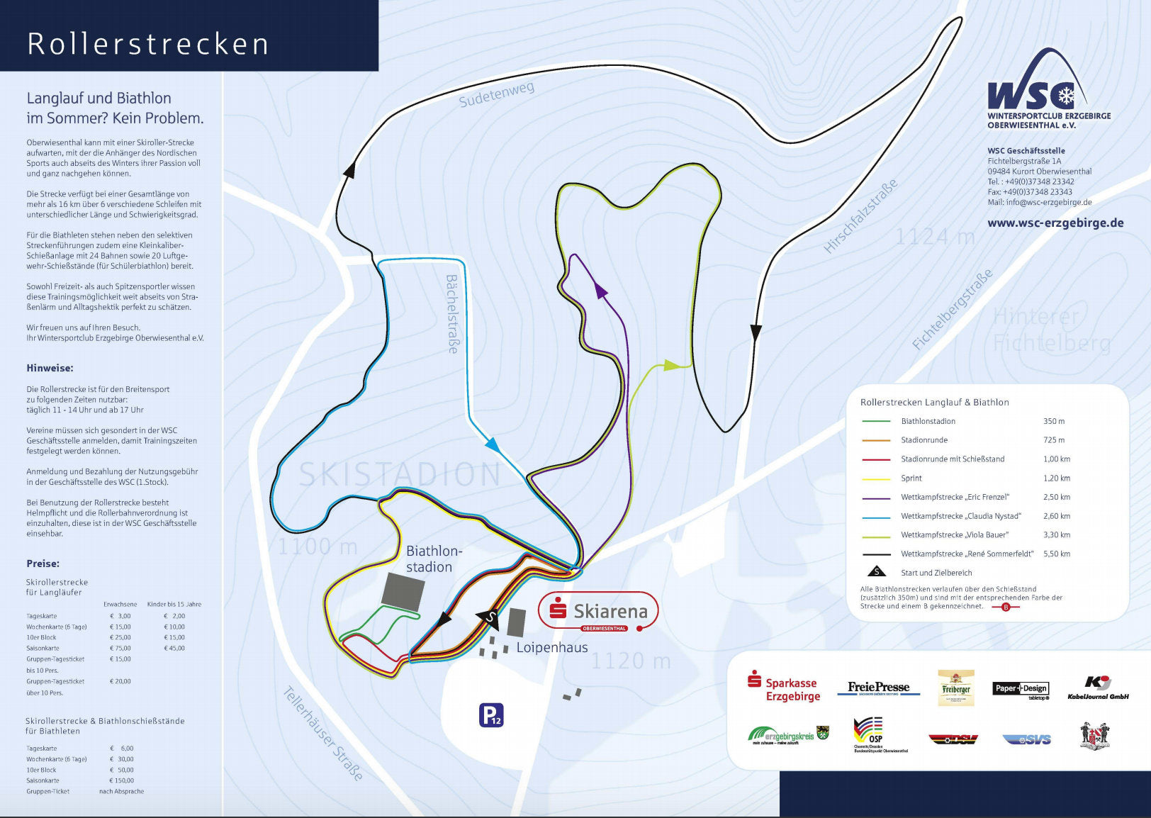 Streckenplan Skirollerbahn Oberwiesenthal