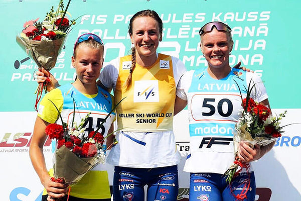 Damensieger im Klassikrennen beim Rollskiweltcup Madona