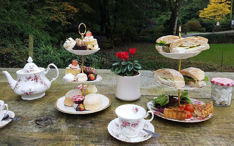 high tea on a table