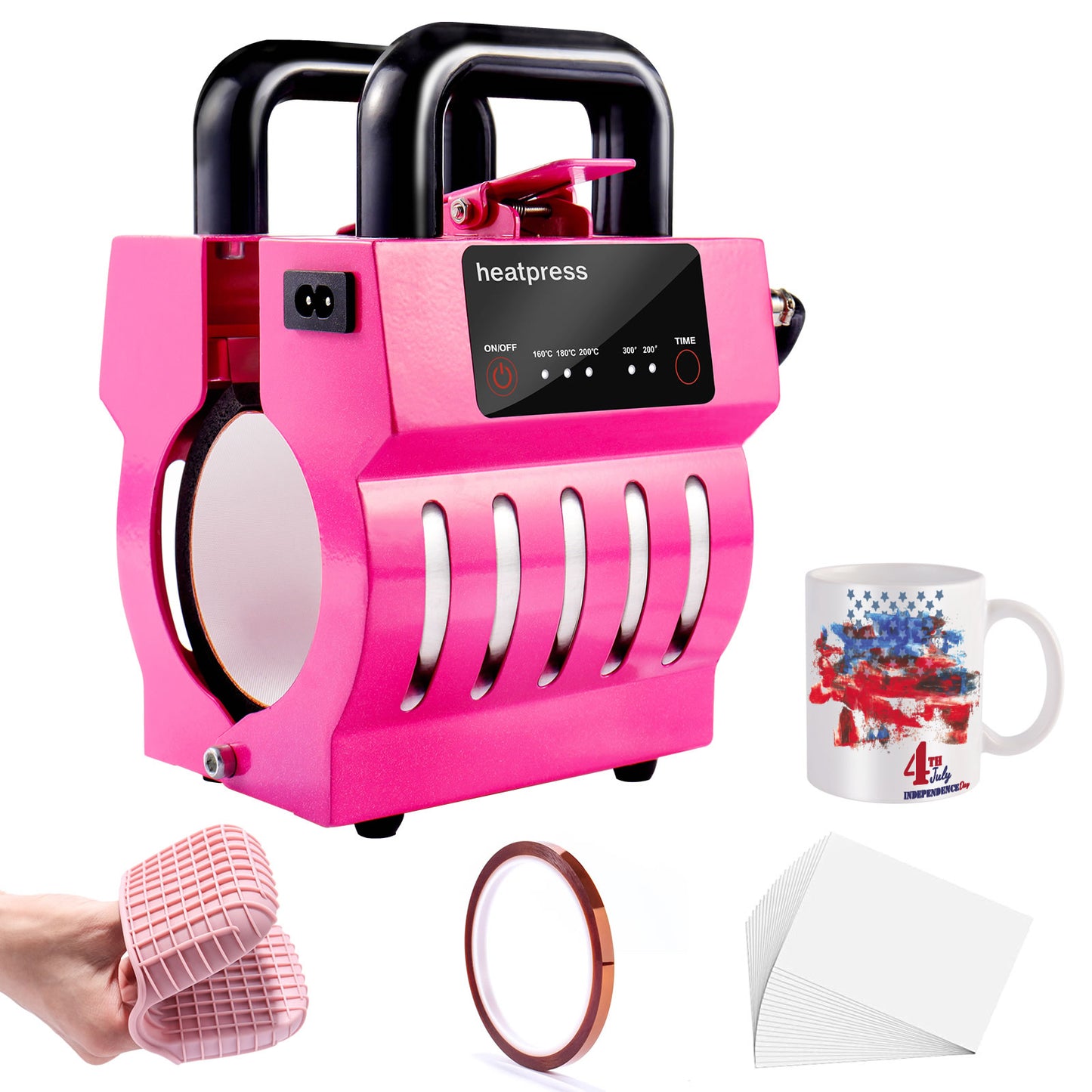 TIQTAK Mug Sublimation Heat Press Machine 110V Mini Cup Press Machine