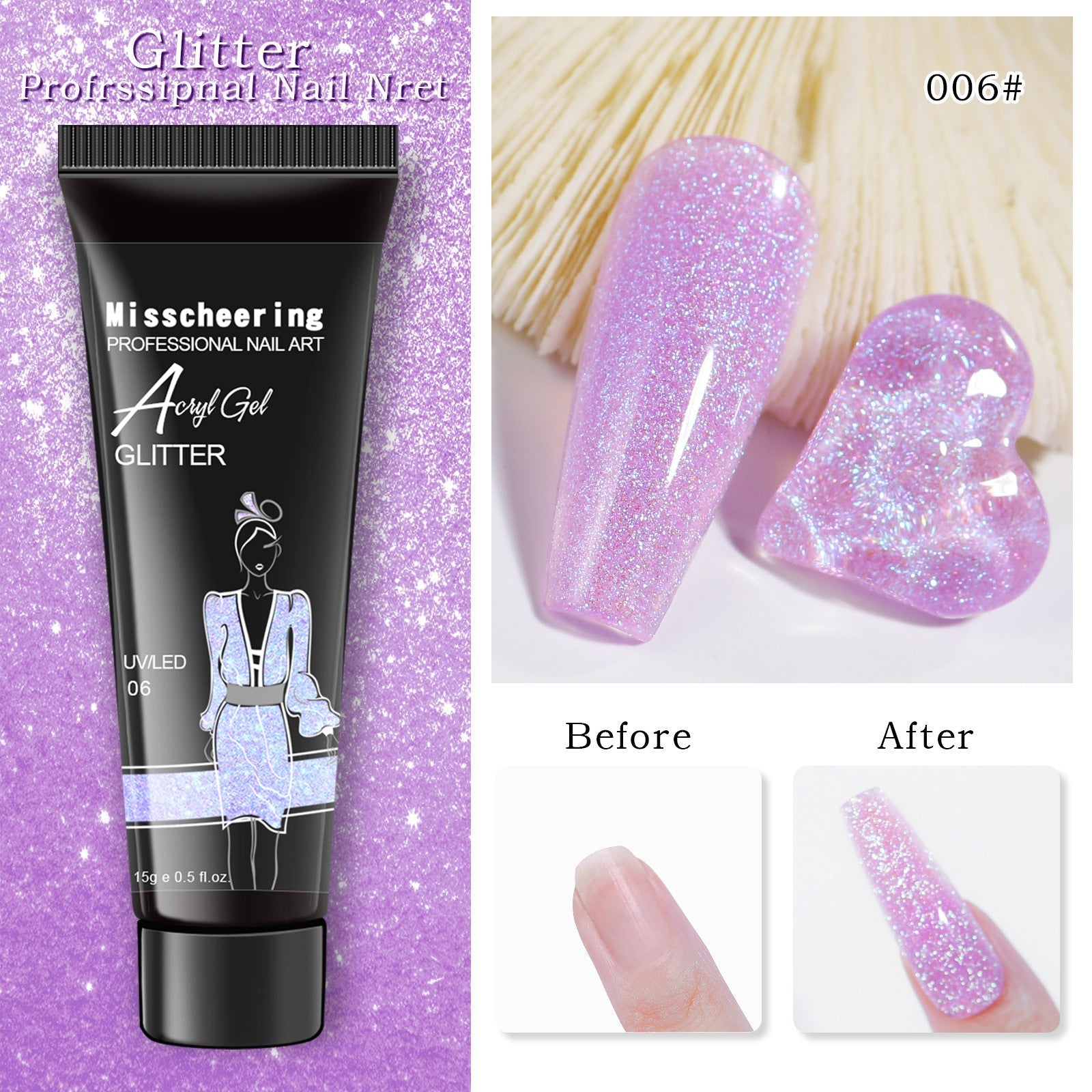 Nail Extension Gel pearlescent color pea-06 - Vanccy product image