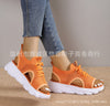 Large size sports sandals for women with thick soles, fly woven soft soles, casual flat bottomed hollowed out European and American beach sandals
