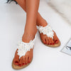 Vanccy New Fashion Bead Flower Round Toe Flip-flop Sandals