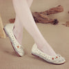 Ethnic Genuine Leather Flower Women's Single Shoes