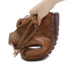 New autumn and winter first layer leather flat-bottom soft-soled booties