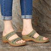 Vanccy Premium Faux Leather Embroidery Women Sandals