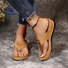 Sandals with Arch Support Anti-Slip wedges Sandal Vintage flower Flip Flop slippers comfortable Casual Wedge Sandals Shoes