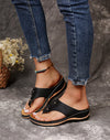 Sandals with Arch Support Anti-Slip wedges Sandal Vintage flower Flip Flop slippers comfortable Casual Wedge Sandals Shoes