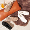 Winter WarmFlock Flat Shoes Casual Loafers Slip on Furry Outer Wearing Flats Loafers Fluffy Flat Mules Warm