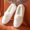 Winter WarmFlock Flat Shoes Casual Loafers Slip on Furry Outer Wearing Flats Loafers Fluffy Flat Mules Warm
